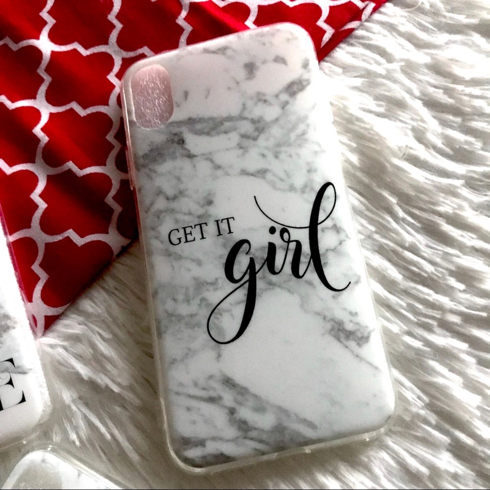 🔴3 for $12🔴 •Get it Girl• iPhone X Marble Case - Picture 1 of 3